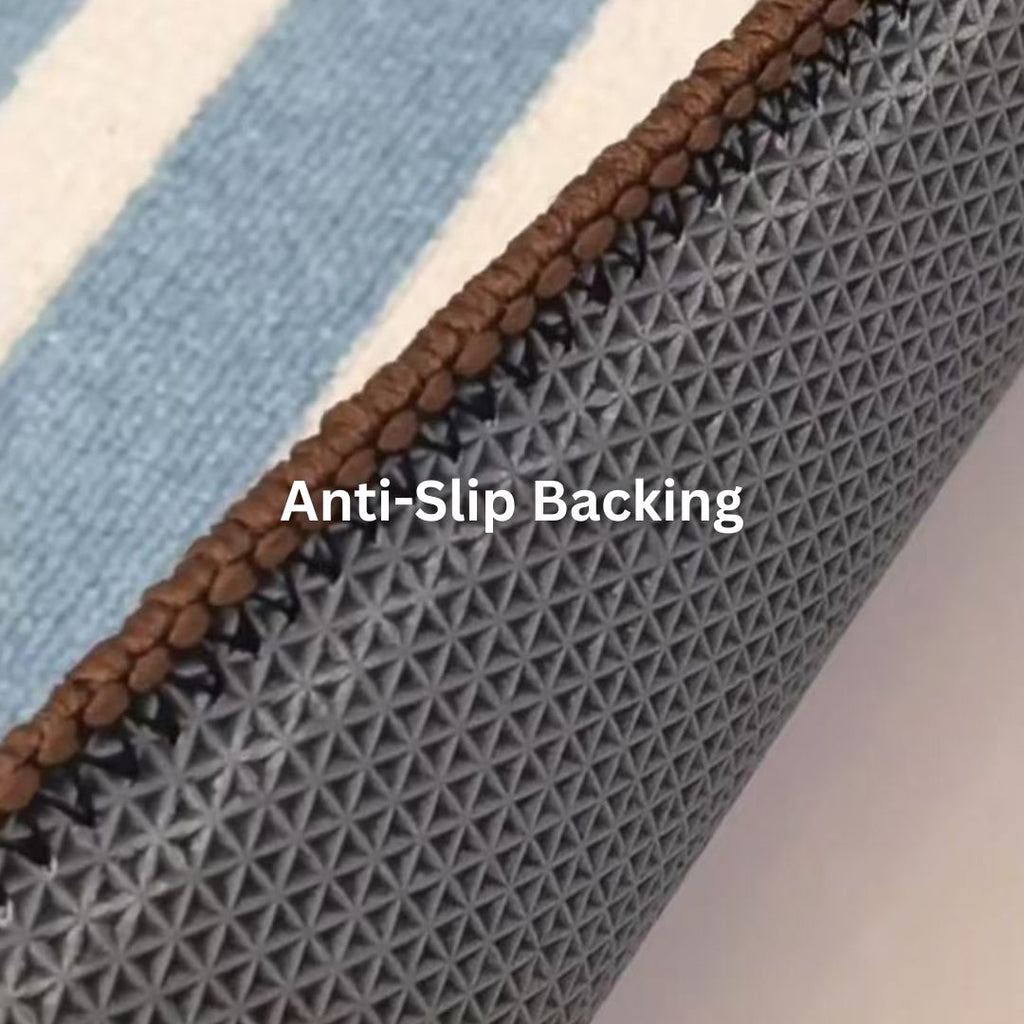 Bubble Border Rug – Blue & Pink