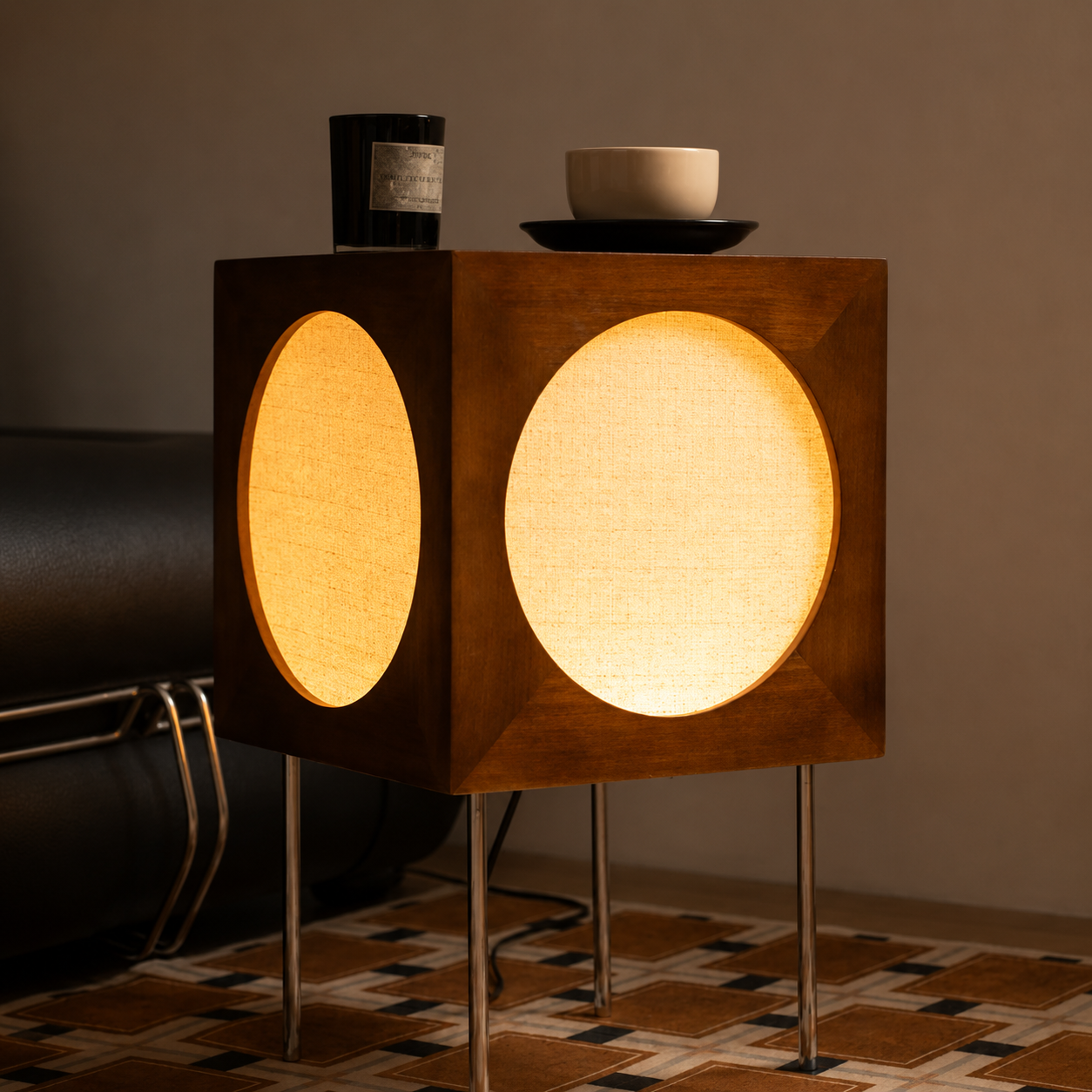 Forest Glow Cube Side Table Lamp