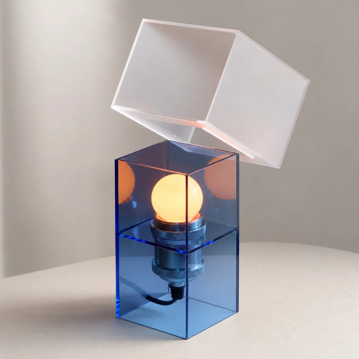Ocean Haze Cube Table Lamp
