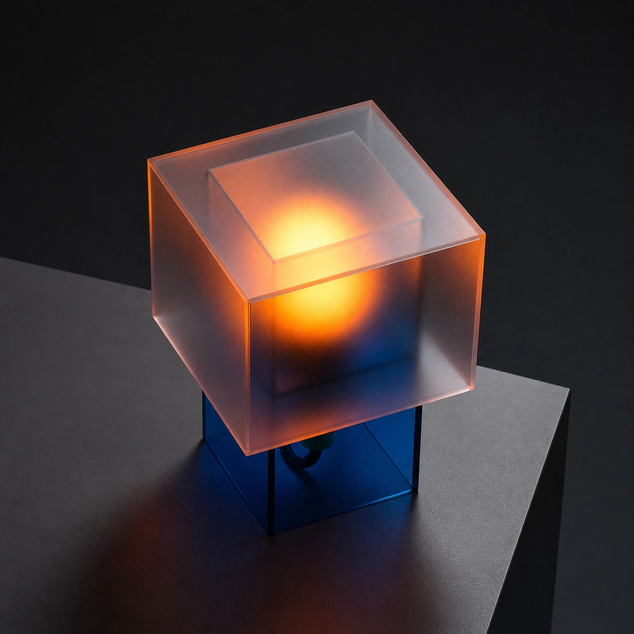 Ocean Haze Cube Table Lamp