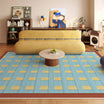 Retro Grid Blue & Yellow Rug