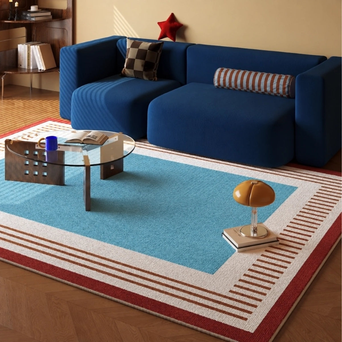 Skybound Stripe Rug - Blue & Red  side