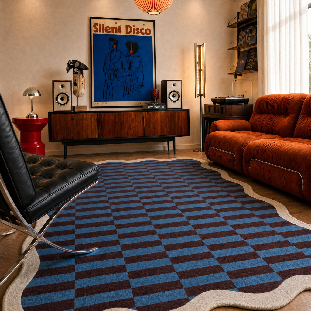 Wobble Edge Checkered Rug
