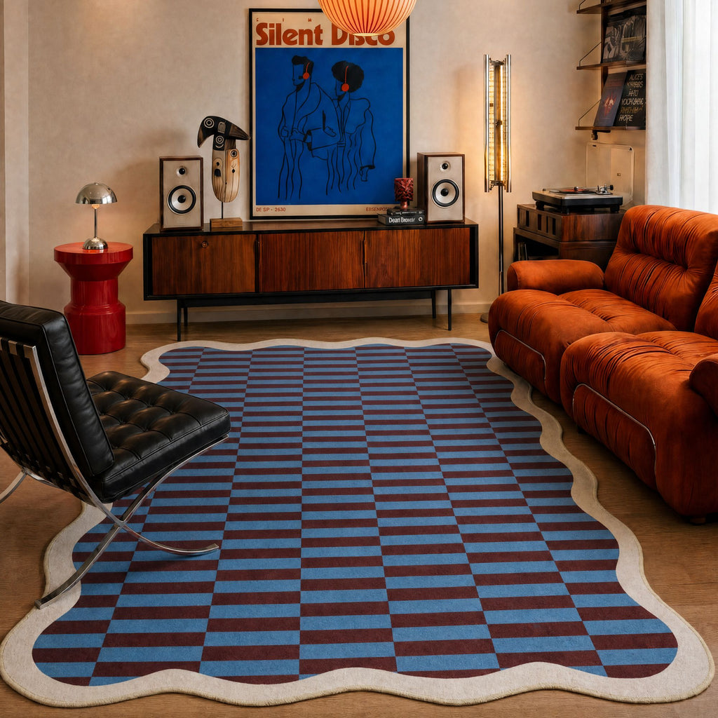 Wobble Edge Checkered Rug