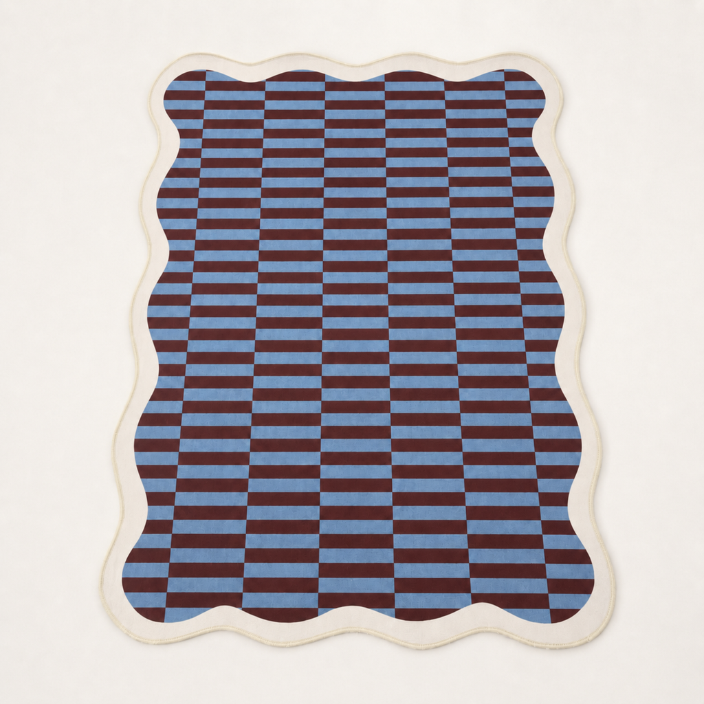 Wobble Edge Checkered Rug
