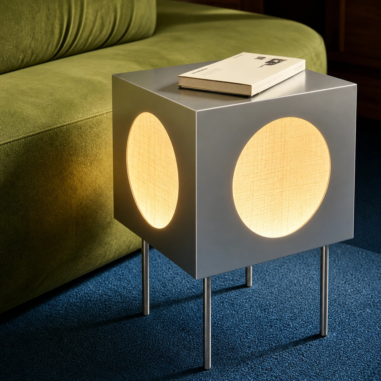 Moonlit Cube Side Table Lamp