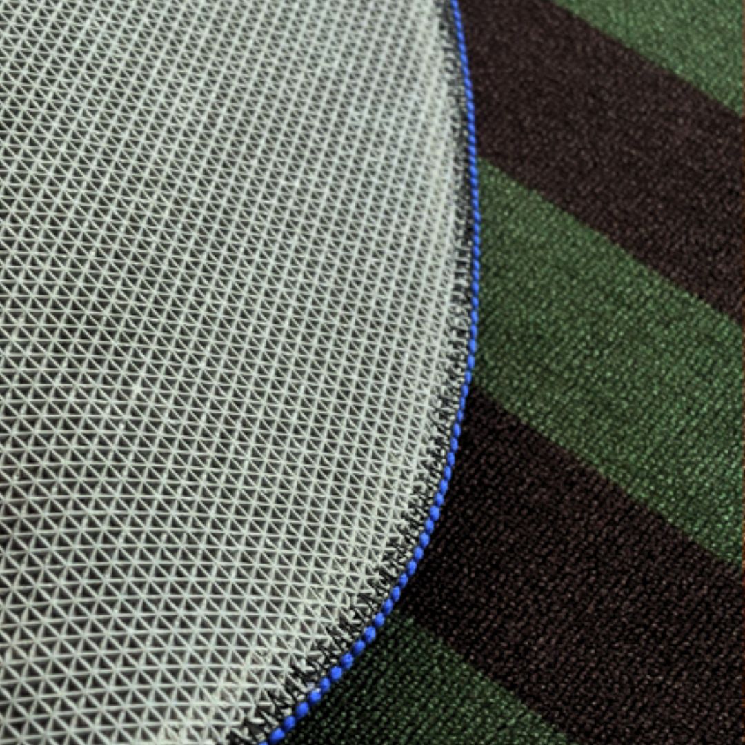 Wobble Edge Checkered Forest Green Rug